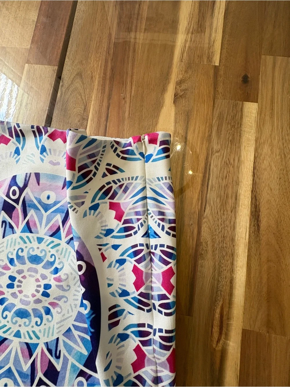 NWT Sz 8 E-Lady Vibrant Blue & Purple Mandala Print Mini Pencil Bodycon Skirt